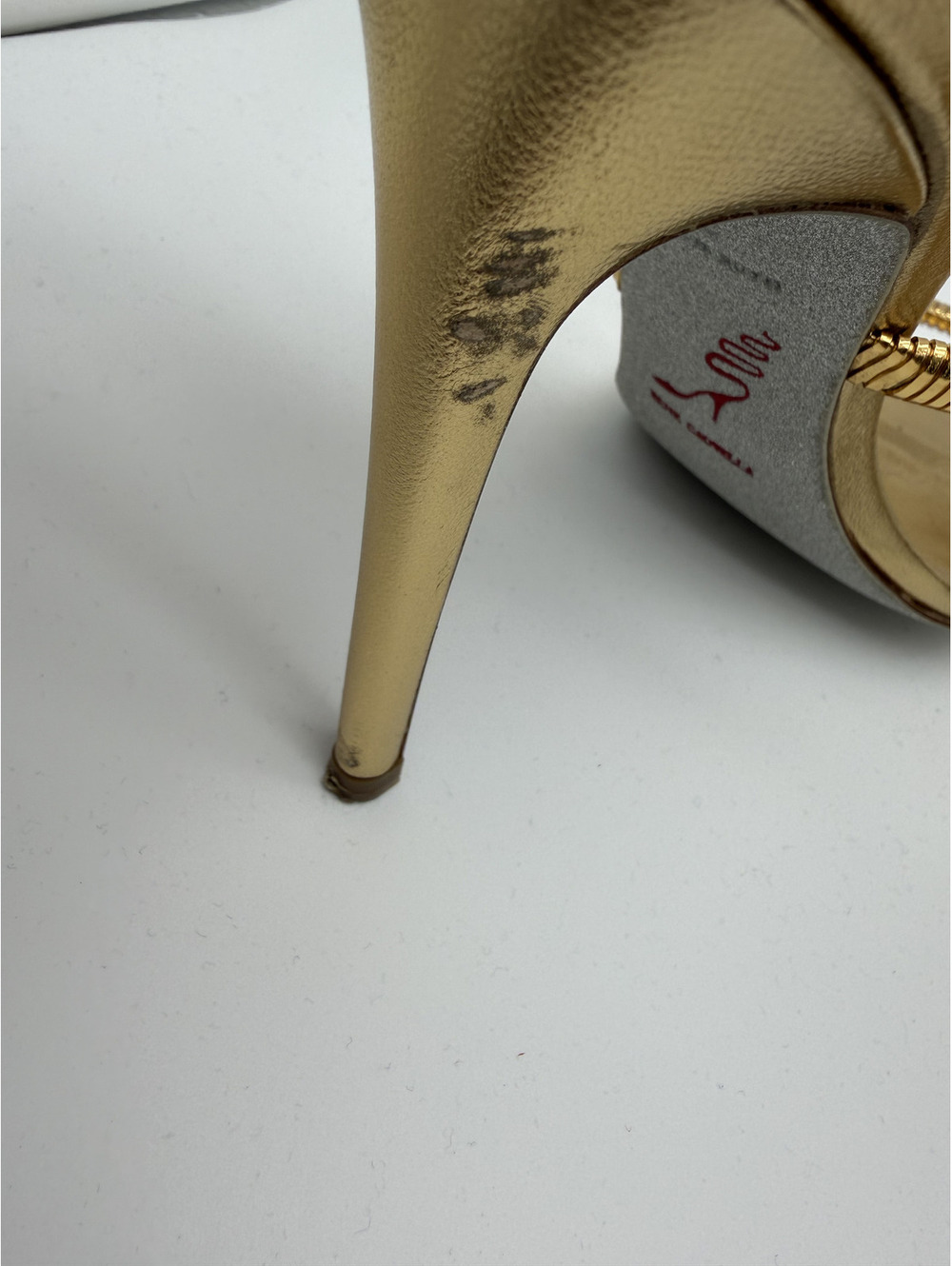 Rene Caovilla Gold Snake Spiral-Wrap Stiletto Heel, Size 38 - Picture 6 of 16